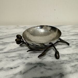 Michael Aram olive branch Silver Hammered Bowl
